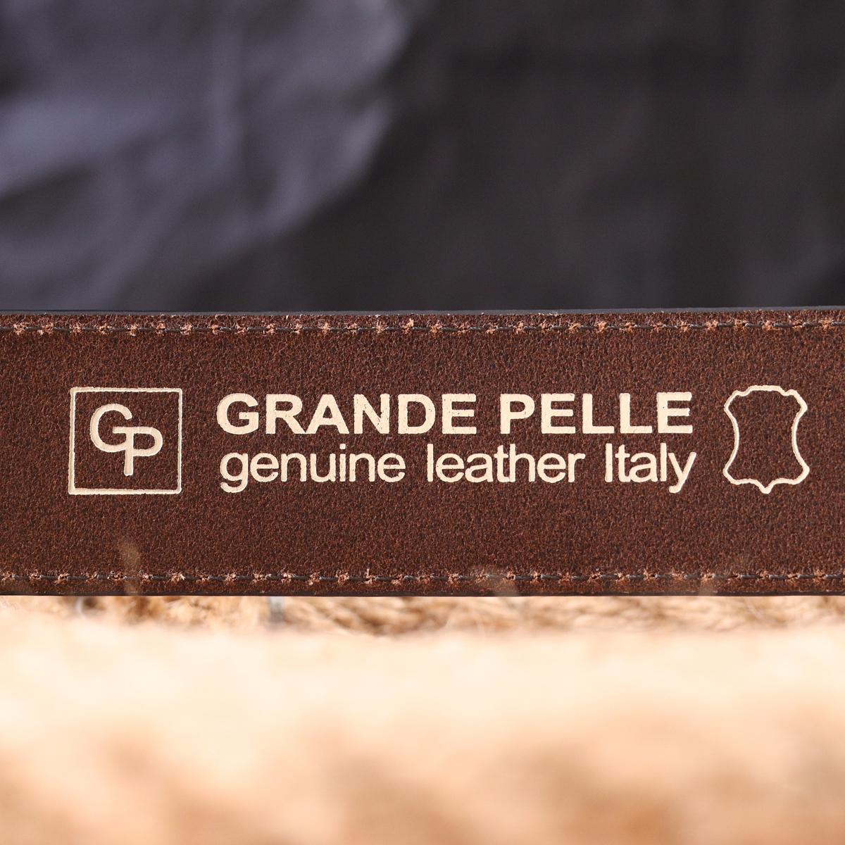 Ремінь чоловічий шкіряний GRANDE PELLE Leather Belt 21462 Коричневий (55251) - фото 7