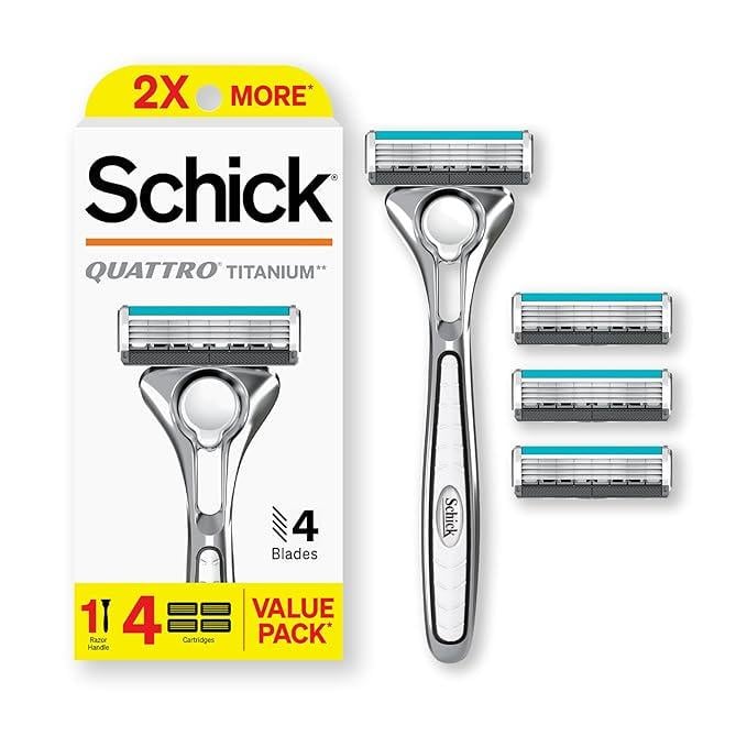 Змінні касети для гоління з ручкою Schick Quattro Titanium 4 шт. Змінні касети для гоління з ручкою Schick Quattro Titanium 4 шт.