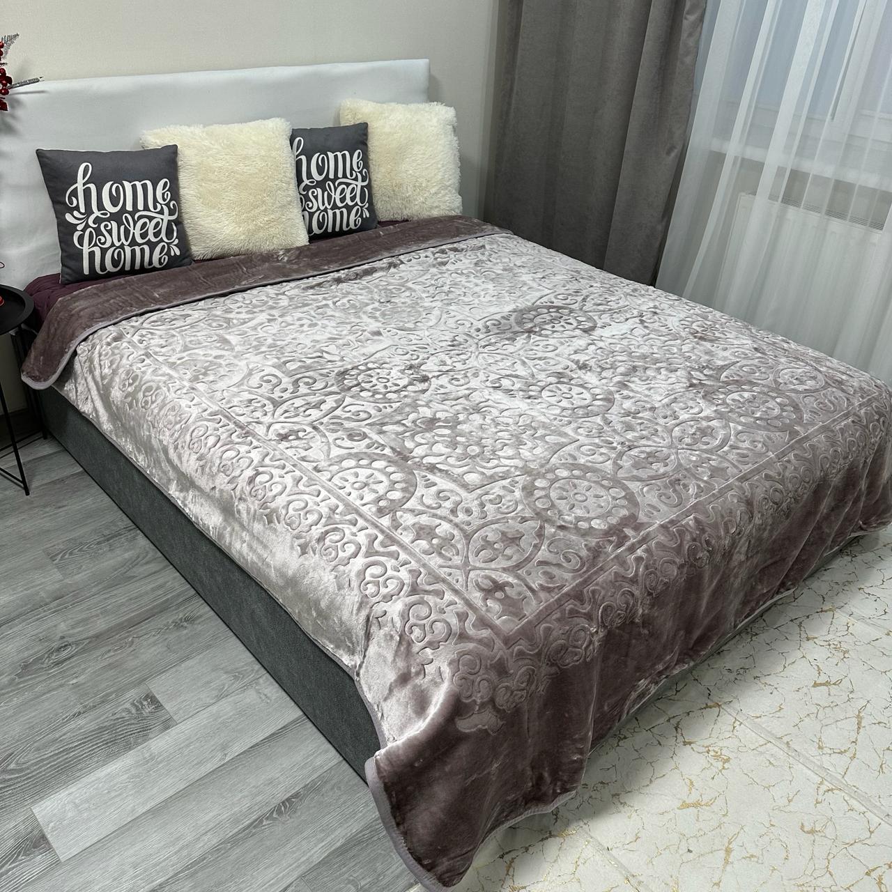 Покрывало на кровать акриловое 200x230 см Лавандовый (P-акрил-10).