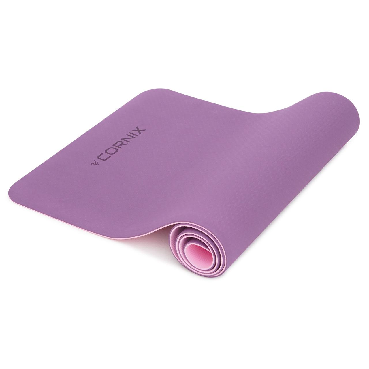 Коврик спортивный Cornix TPE XR-0007 P для йоги и фитнеса 183x61x0,6 см Plum/Rose (2735132228)