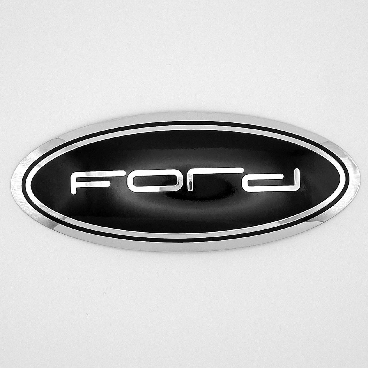 Эмблема вставка в значок Ford new style 125х49 мм Хром/Черный (4M518216AA)