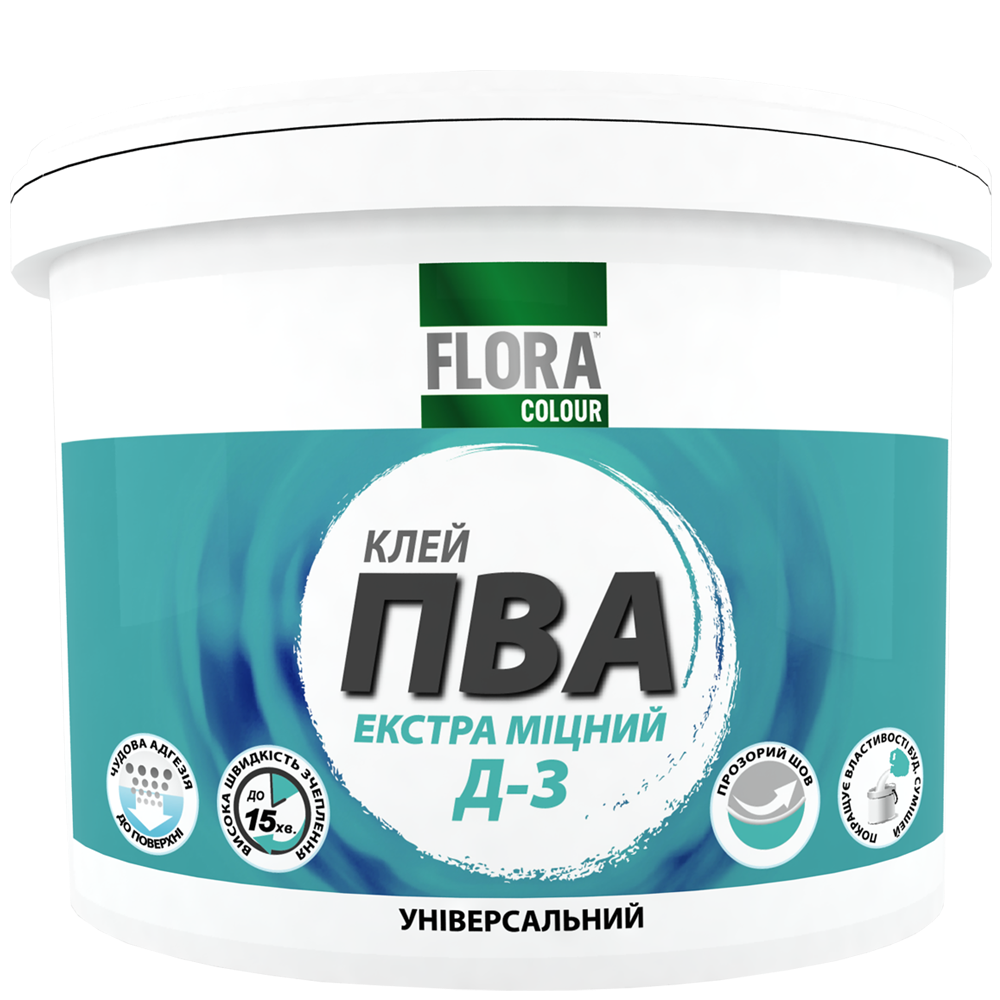 Клей ПВА универсальный Д-3 Flora Colour 1 кг (1775574026).