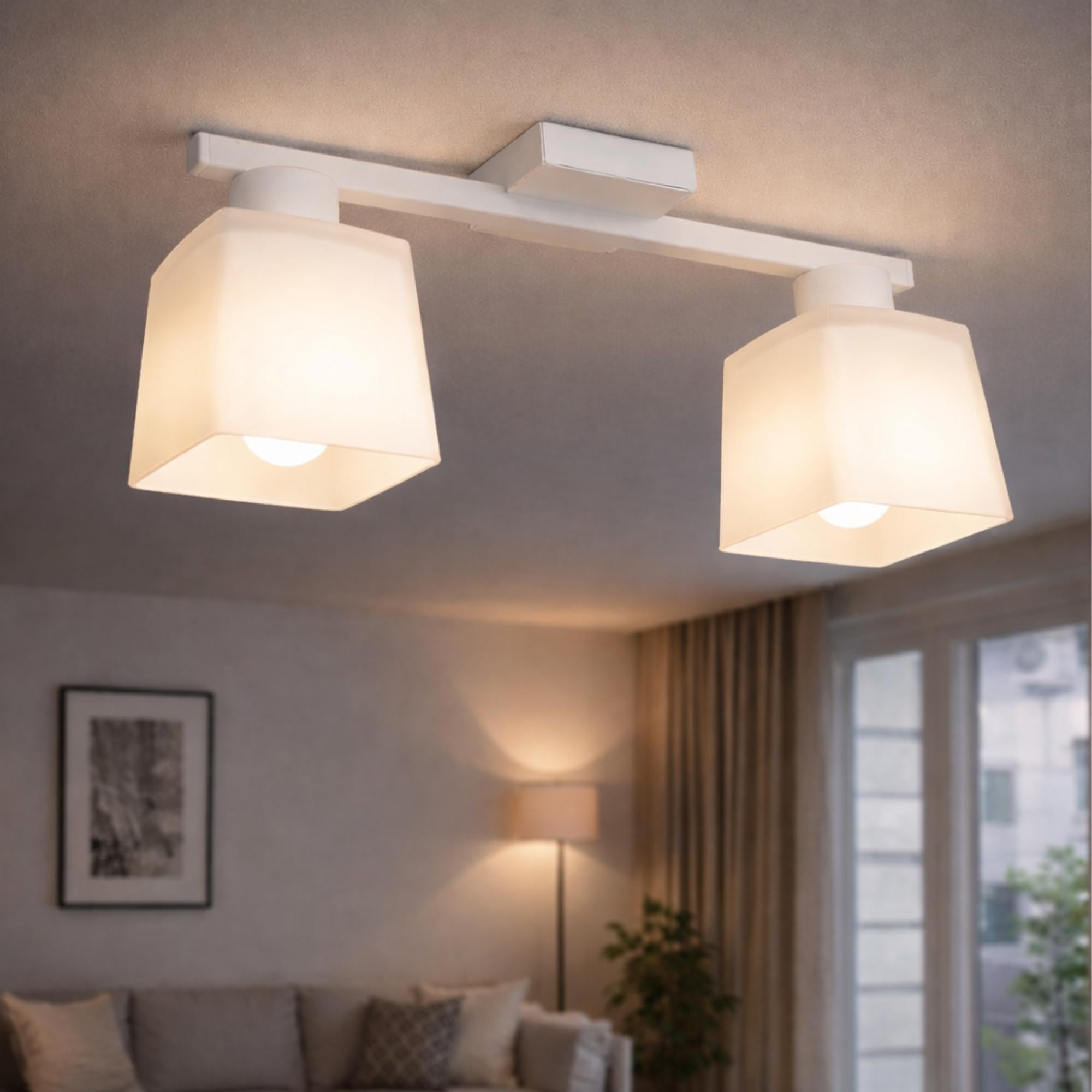 Люстра MSK ELECTRIC Sakura на два плафона под лампы Е27 Белый (NL 16510-2 WH)