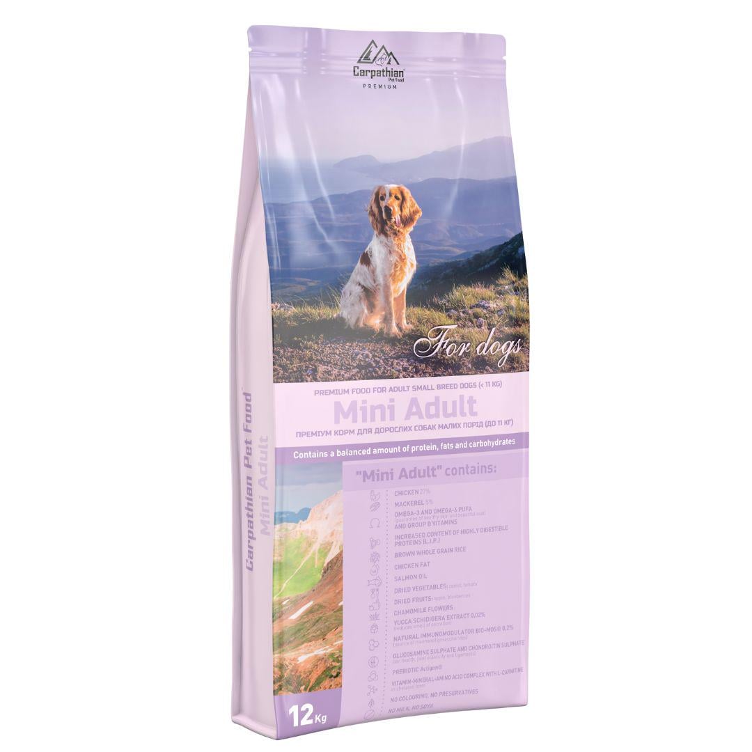 Корм для дорослих собак малих порід Carpathian Pet Food Mini вагою до 11 кг (CPF-DOG-MINI-ADULT-12KG)