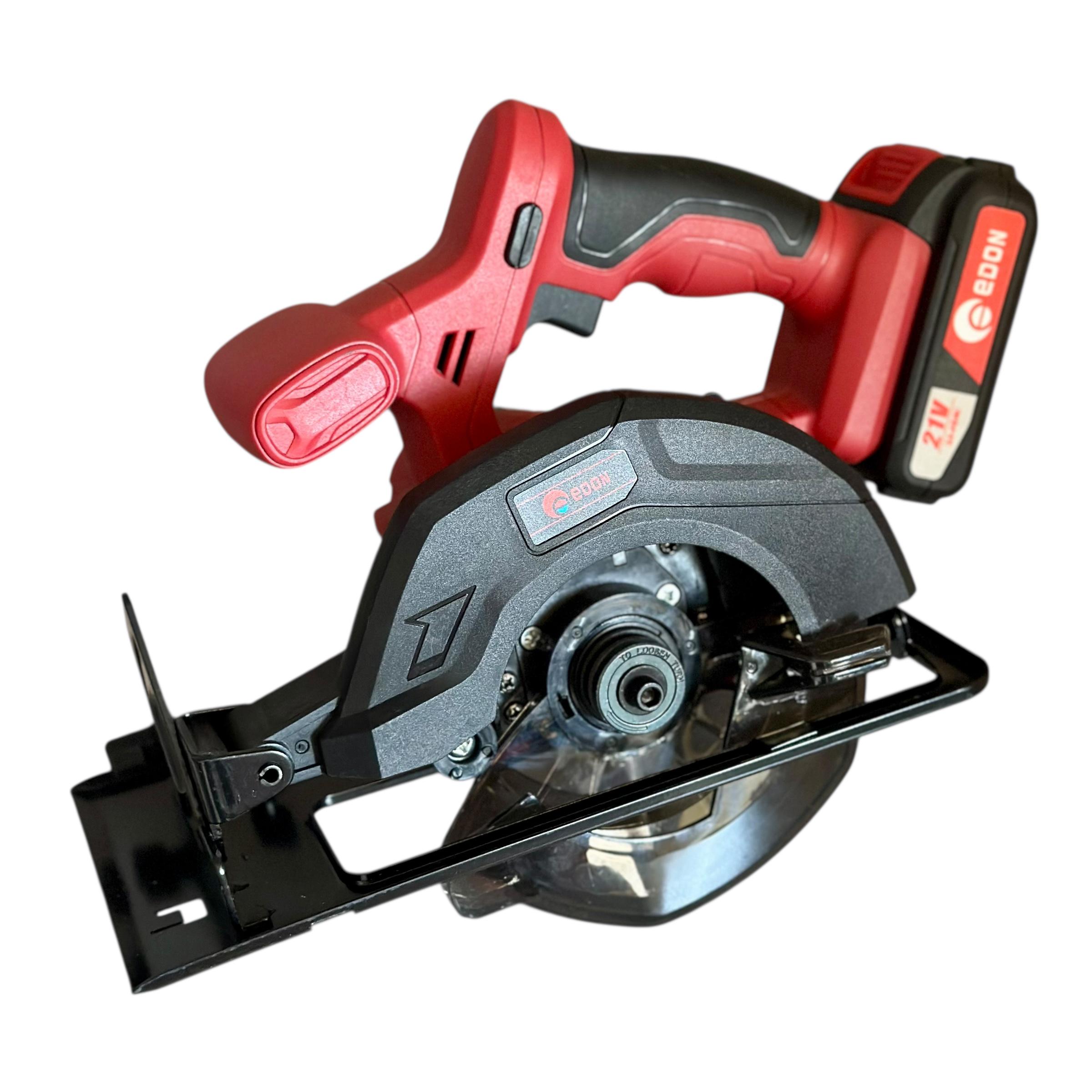 Циркулярная пила аккумуляторная Edon OAF21-CS 2 АКБ 21V 2Ah диск направляющая кейс/ЗУ - фото 3 Циркулярная пила аккумуляторная Edon OAF21-CS 2 АКБ 21V 2Ah диск направляющая кейс/ЗУ - фото 3