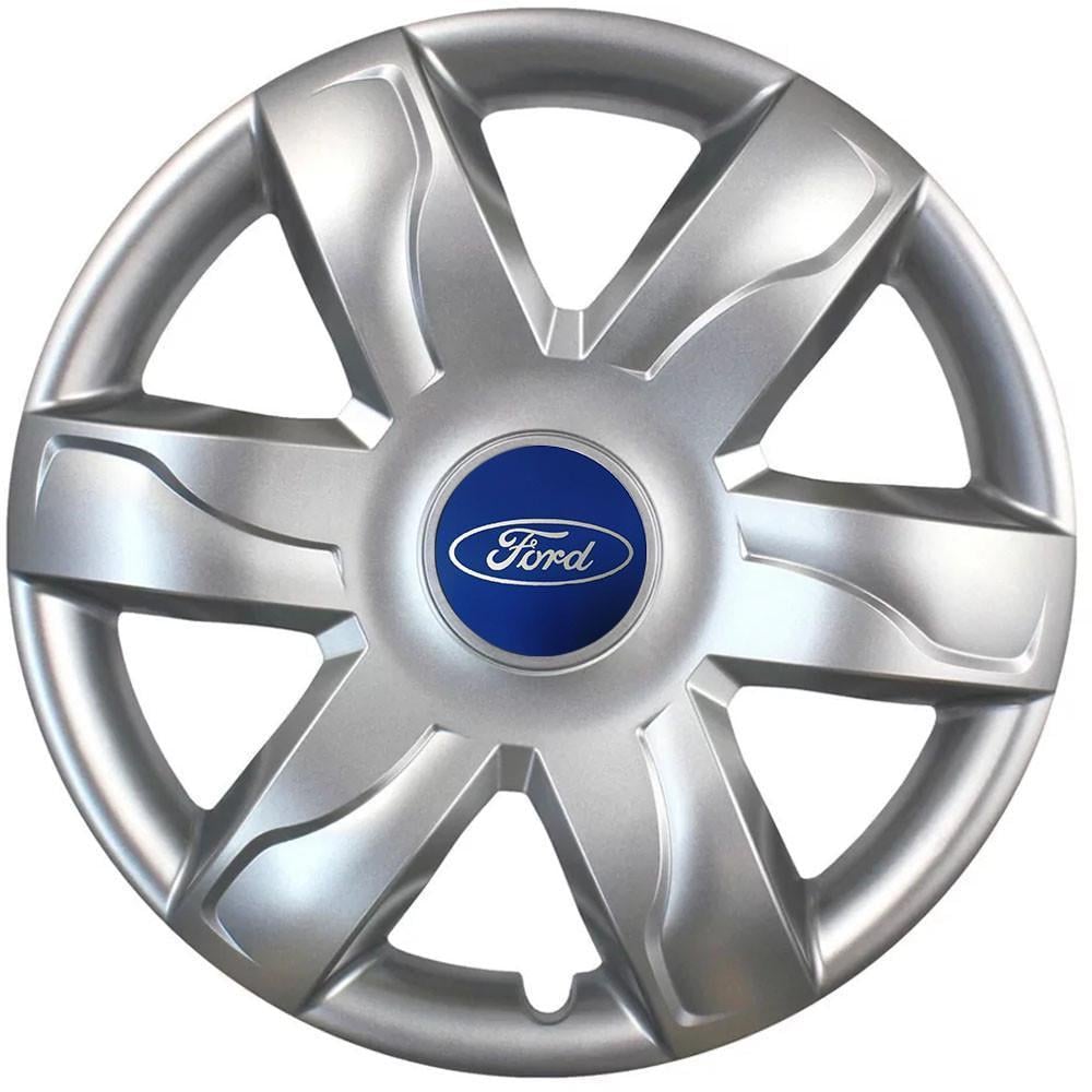 Колпаки SJS 318 с логотипом Ford R15 4 шт. Серебристый