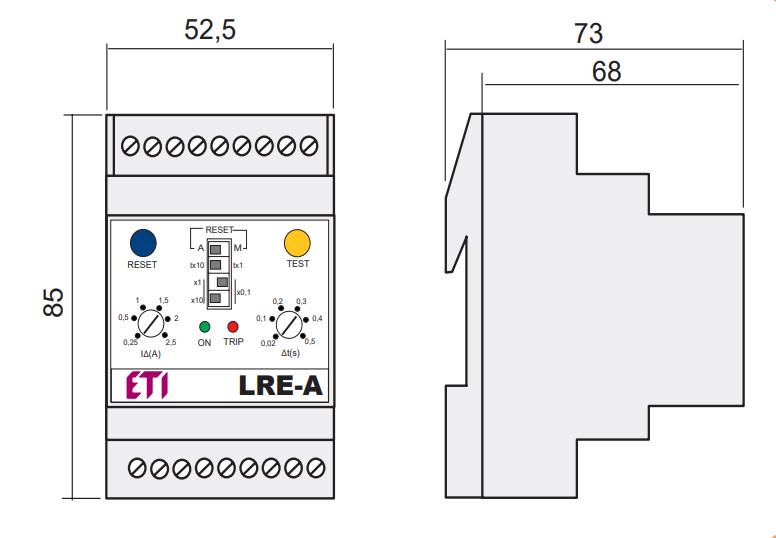 Реле витоку на землю ETI LRE-A 110-230-380V 110-380V AC/DC (4671603) - фото 2