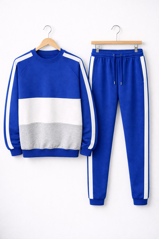 Спортивний костюм чоловічий весняний Zruchno світшот та штани L Синьо-білий (33500691)