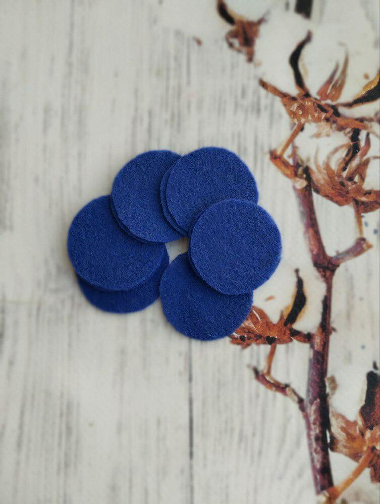 Фетрові кружечки 4 см 10 шт. Темно-синій (13351938)