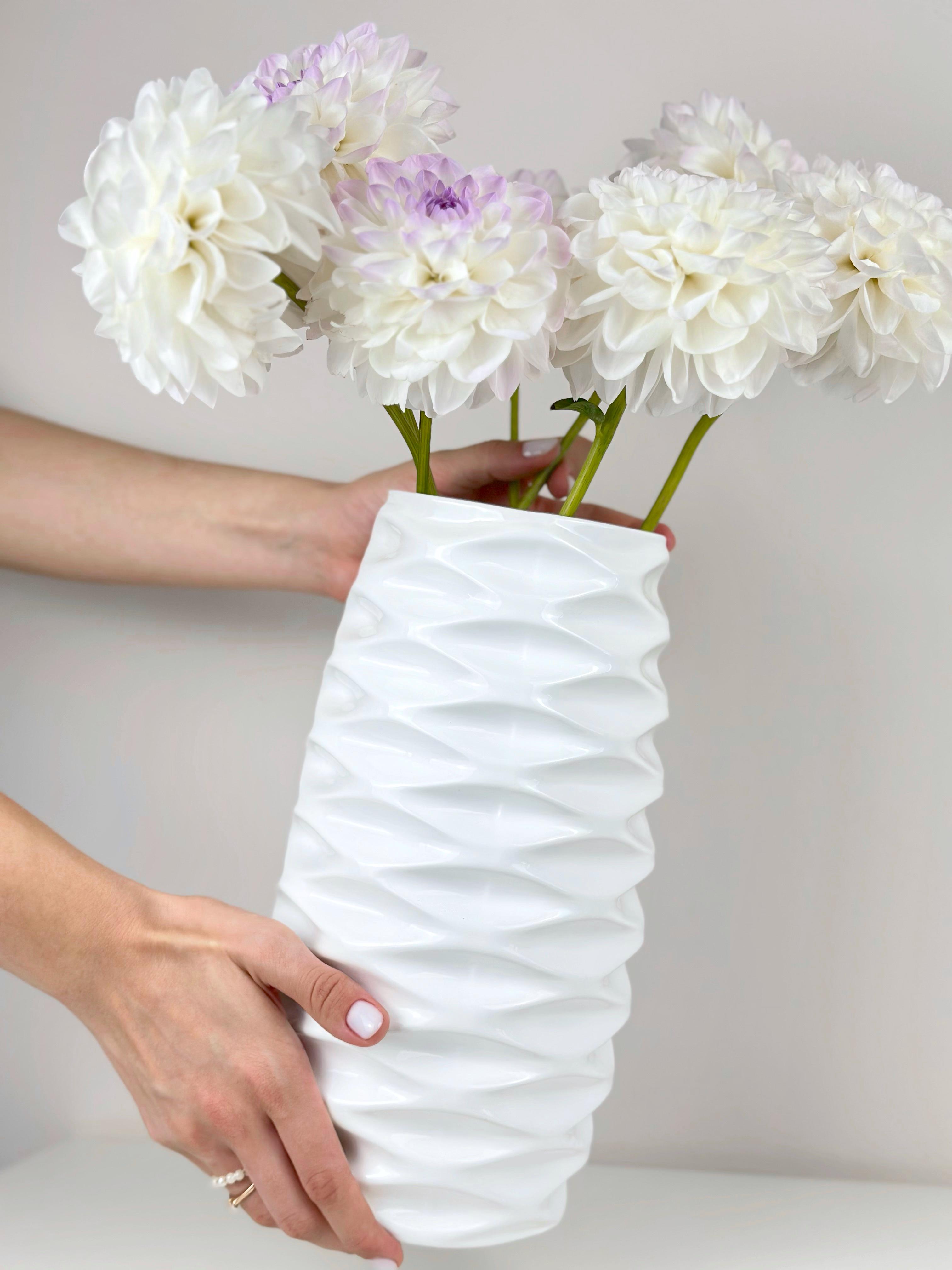 Ваза для цветов и декора глиняная керамическая Соты 29 см Белый (4001-8) - фото 4 Ваза для цветов и декора глиняная керамическая Соты 29 см Белый (4001-8) - фото 4