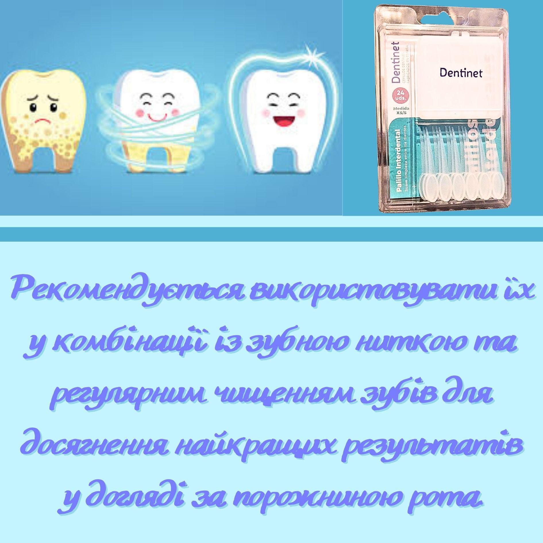 Мягкие палочки межзубные палочки для чистки между зубьями Dentinet 24 шт. - фото 4