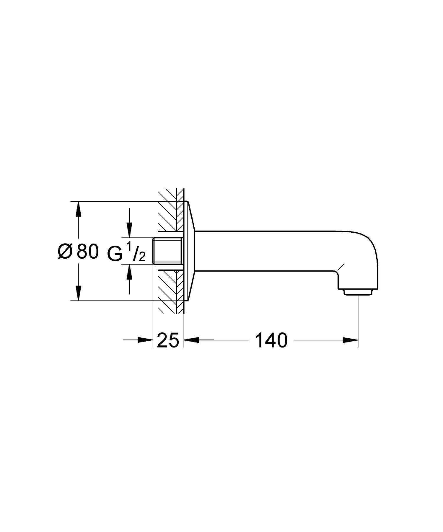 Вилив для ванни Grohe BauClassic Neutral (13258000) - фото 2