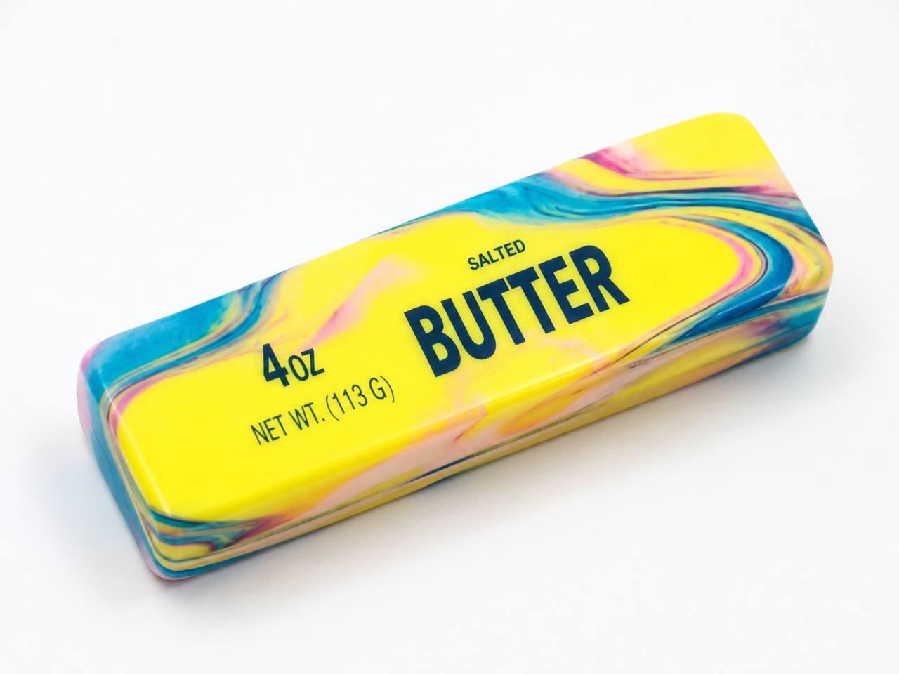 Сквиш антистресс Salted Butter Сливочное масло большое мраморное 26 см (2006030)