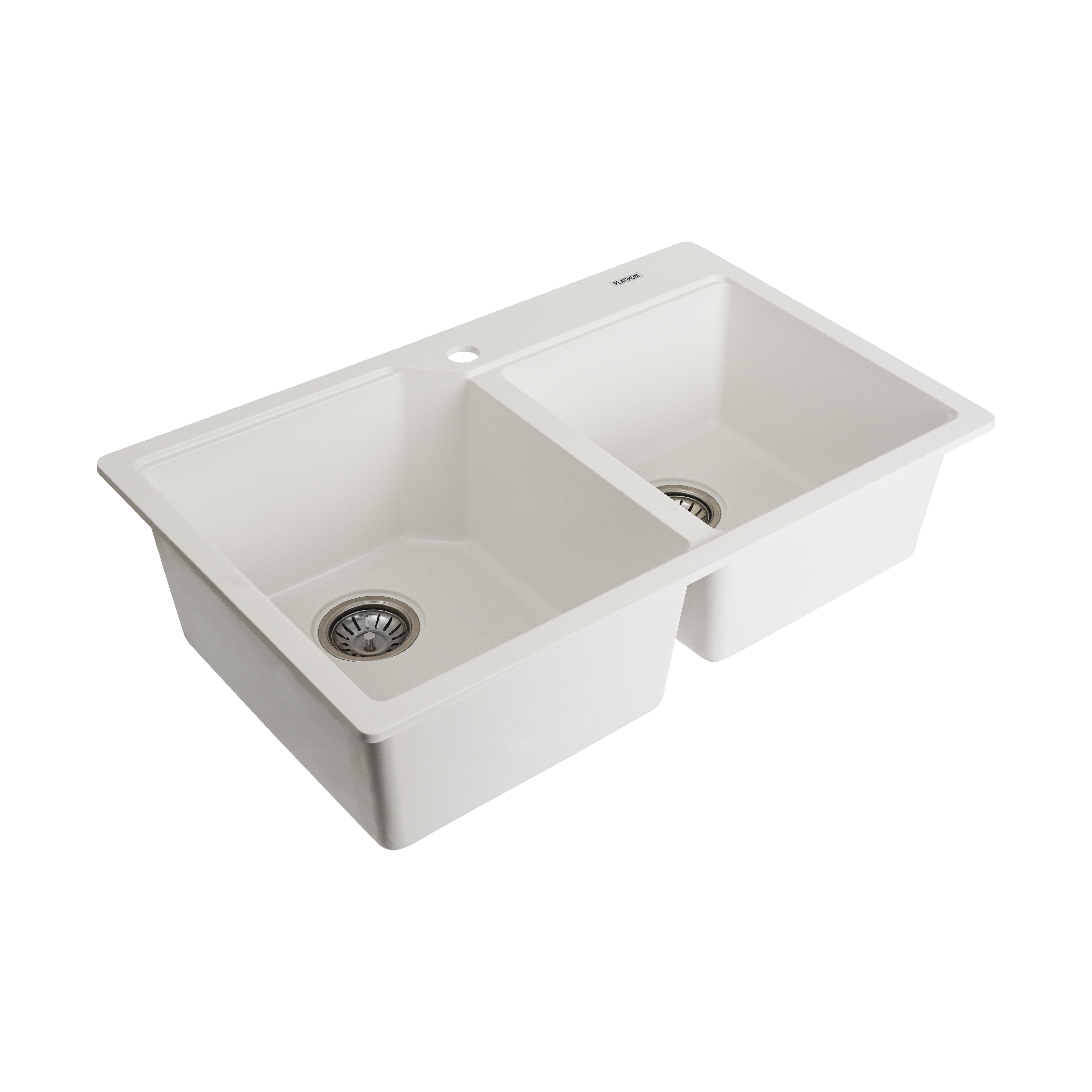Мойка для кухни Platinum 7850 Harmony гранит матовый Белоснежный - фото 2