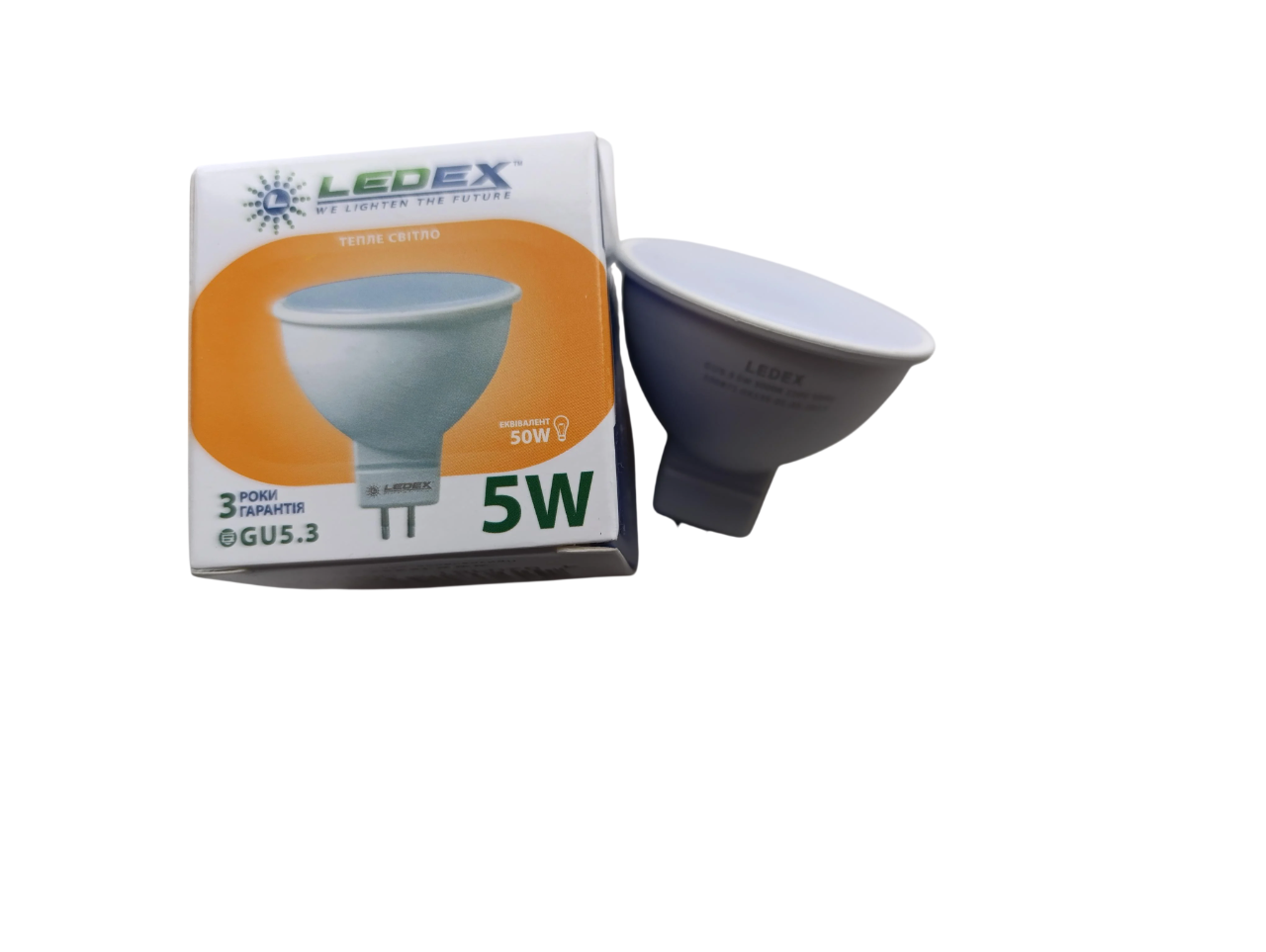 Світлодіодна лампа стельова Ledex Софіт MR16 5W 5W GU5.3 3000K (100871)