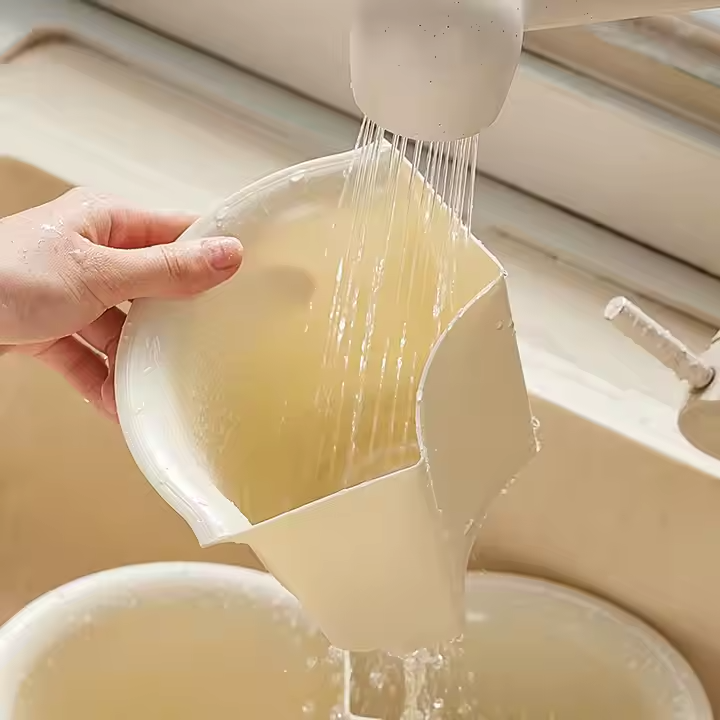 Поднос вращающийся для пищи с 6 отделениями для мытья овощей Прозрачно-бежевый - фото 2