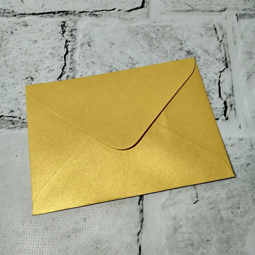 Конверт бумажный 9,3х13 см Желтый перламутровый (162-8)