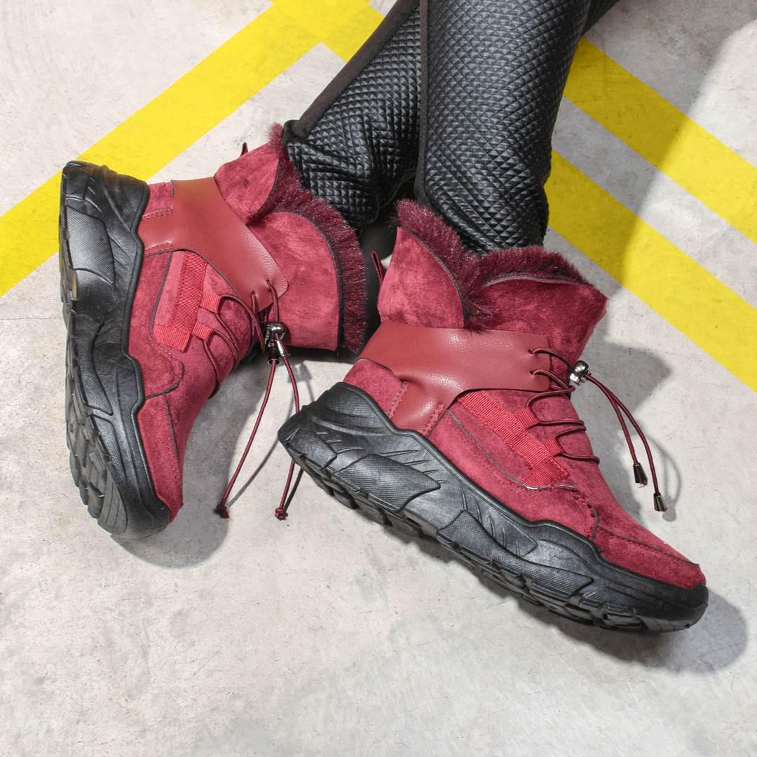 Ботинки женские зимние на шнуровке 324603 р. 36 22,5 см