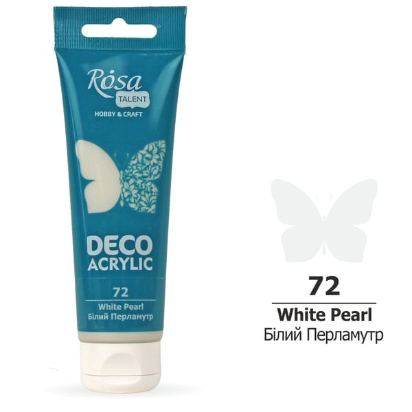 Акриловая краска для декора ROSA Talent 72 75 мл Белый перламутровый (322272) - фото 1 Акриловая краска для декора ROSA Talent 72 75 мл Белый перламутровый (322272) - фото 1