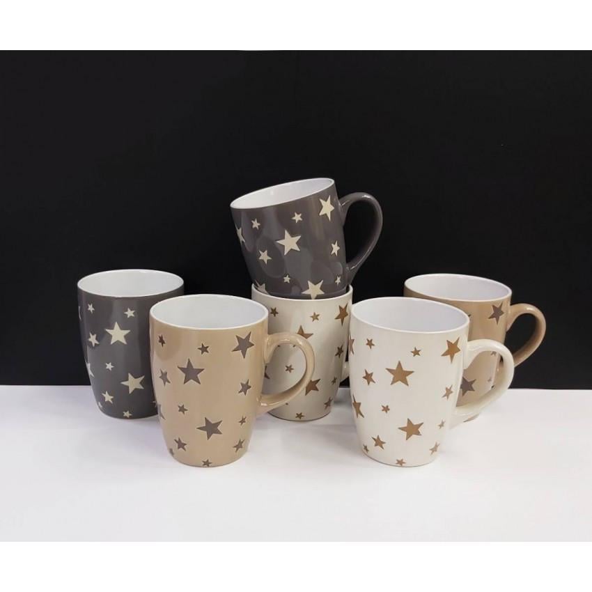 Набір кухлів Interos Зірки MIX 340 мл 6 шт. (ТЕХ.УПОК. KW 146)