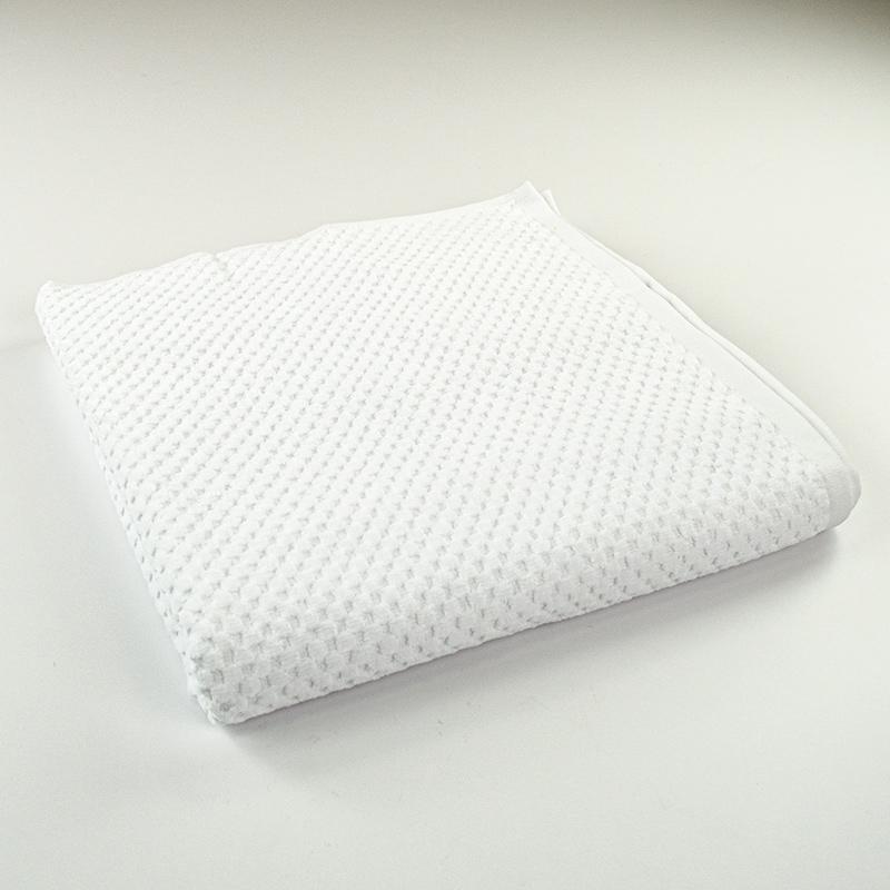 Полотенце банное махровое однотонное Damask жаккардовое с велюром 550 г/м2 70х140 см Белый