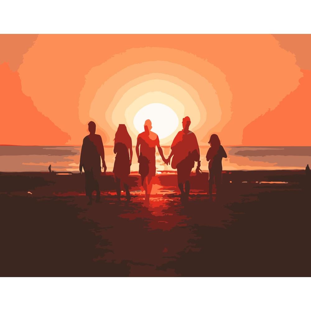 Картина по номерам Strateg Премиум Друзья на побережье 40x50 см (DY076)