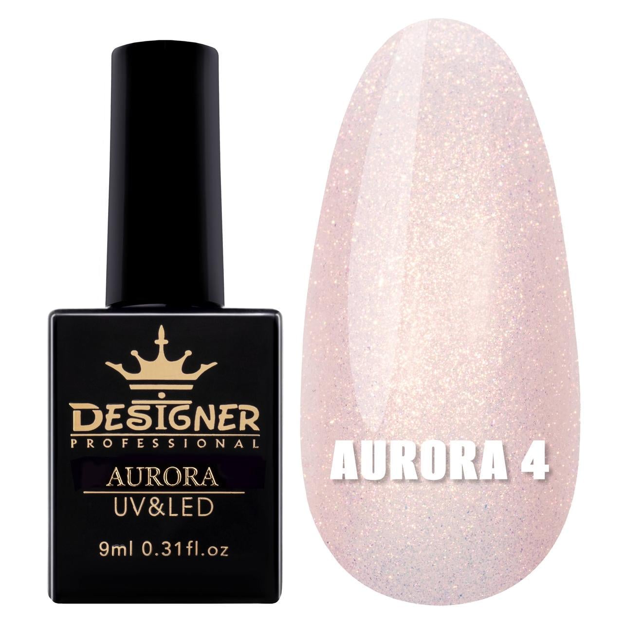 Гель-лак для дизайна Aurora Дизайнер c эффектом втирки 9 мл №4 Гель-лак для дизайна Aurora Дизайнер c эффектом втирки 9 мл №4