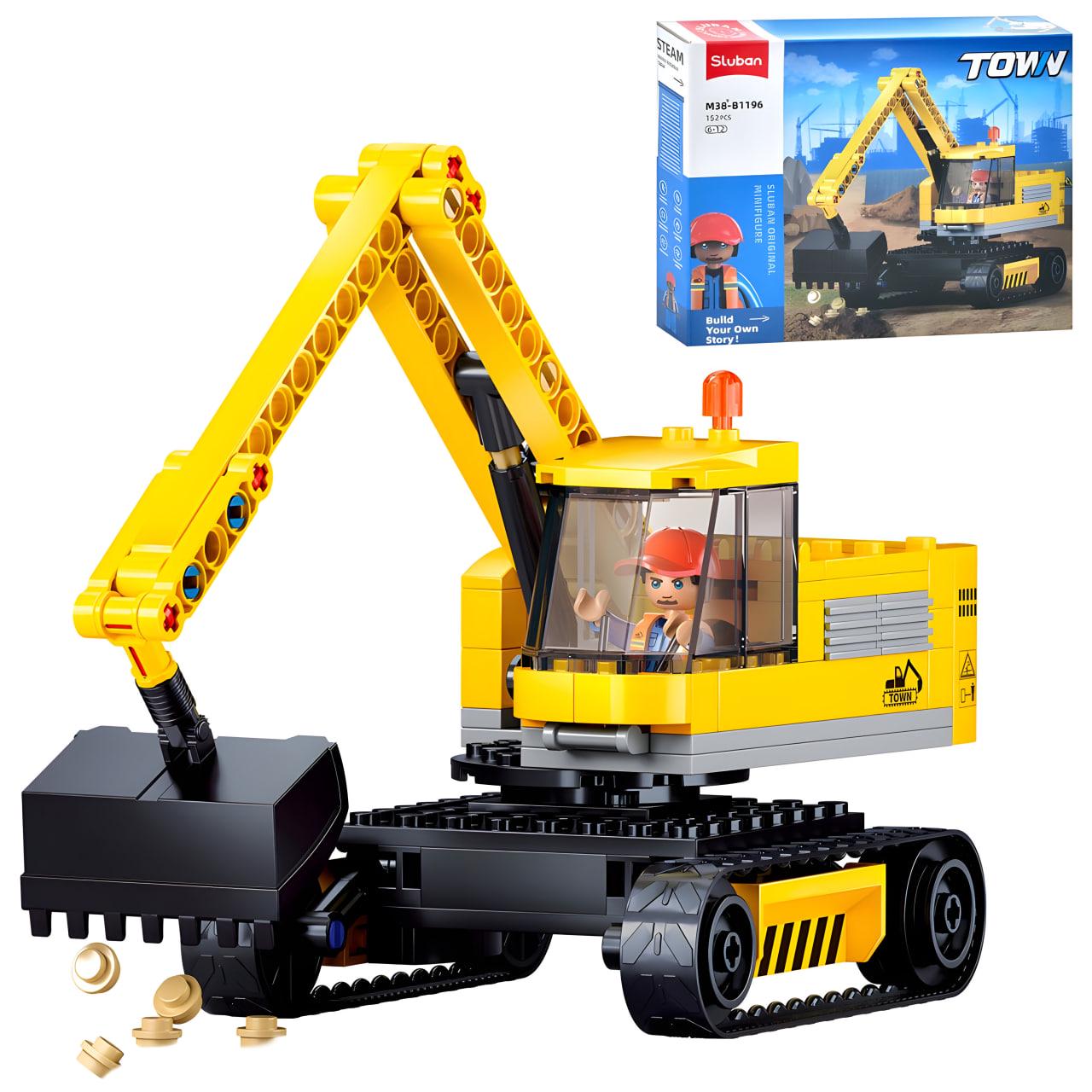 Конструктор Sluban Экскаватор 152 детали (M38-B1196) - фото 5 Конструктор Sluban Экскаватор 152 детали (M38-B1196) - фото 5