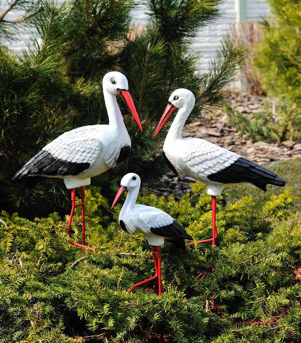 Садовая фигура Семья садовых аистов №46 на металлических лапах (16f7e4cf)