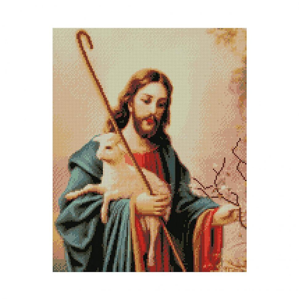 Алмазна мозаїка Strateg Добрий пастир 40х50 см (FA10306)