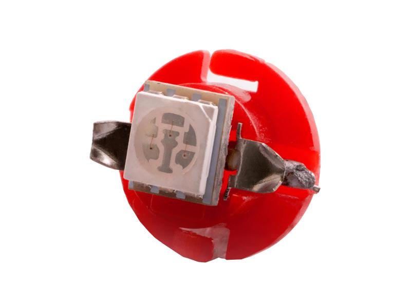 Автомобильная лампа светодиодная LEDUA T5-B8.4-1 SMD-5050 LED 12V Красный (249)