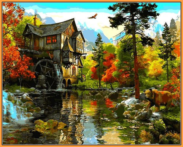 Картина по номерам Babylon Водяная мельница 40x50 см (NB1288R)