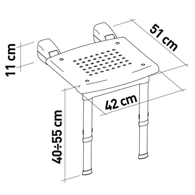 Сидіння відкидне для душової KING-PWSL-00 на ніжках з настінним кріпленням (21477046) - фото 2 Сидіння відкидне для душової KING-PWSL-00 на ніжках з настінним кріпленням (21477046) - фото 2