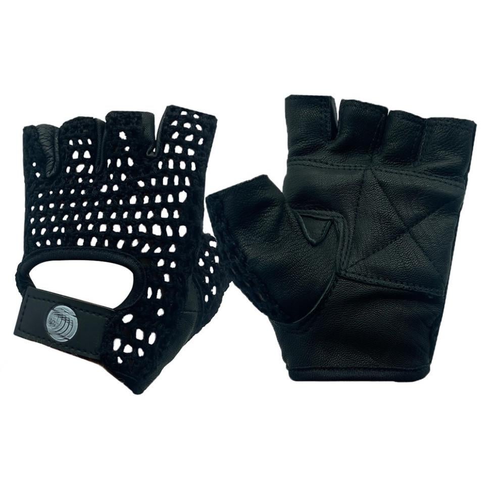 Рукавички для важкої атлетики та фітнесу з натуральної шкіри та дихаючої сітки L (2662575461)