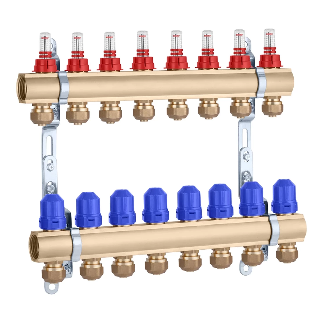 Колектор в зборі STA 1х3/4" на 8 виходів з євроконусами латунний (TK-CV028330)
