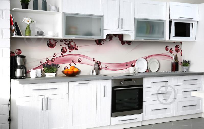 Скинали на кухню Zatarga «Гранатовые капли» 600х3000 мм виниловая 3Д наклейка кухонный фартук самоклеящаяся