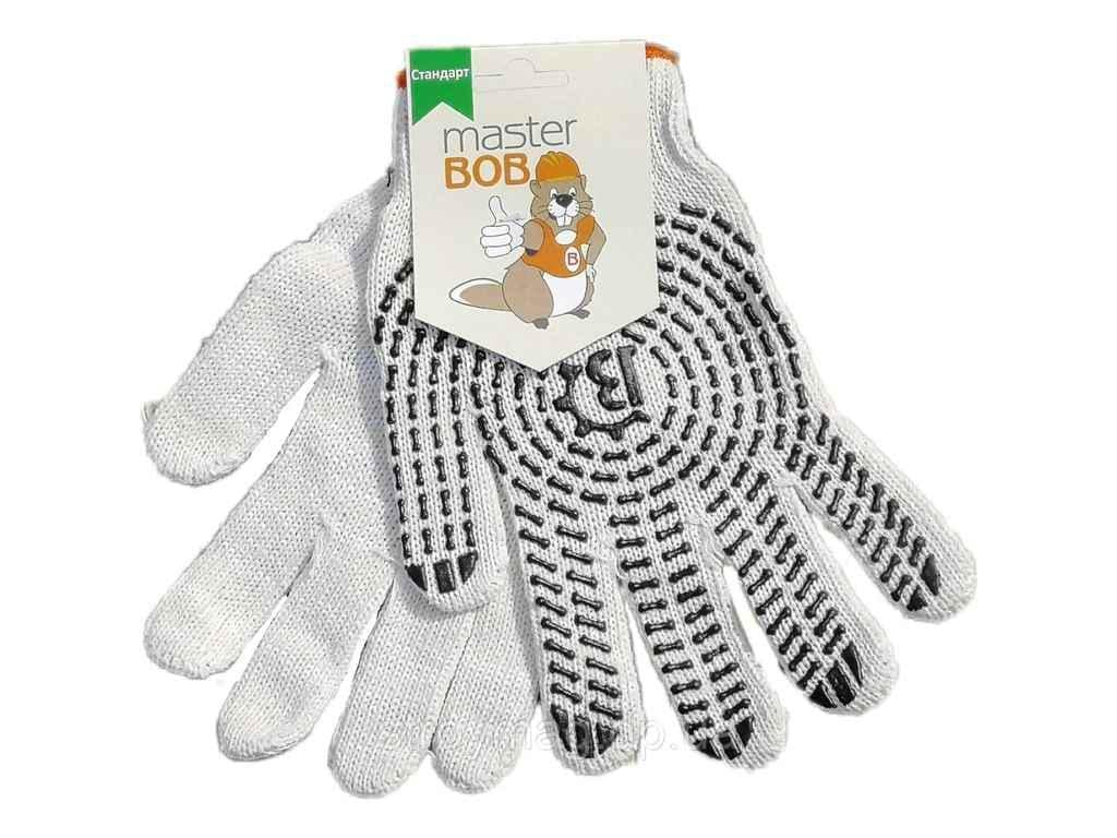 Перчатки рабочие Master BOB 547 Эконом ХБ70ПЄ30 7 класс ПВХ р. 10 Белый (977001)