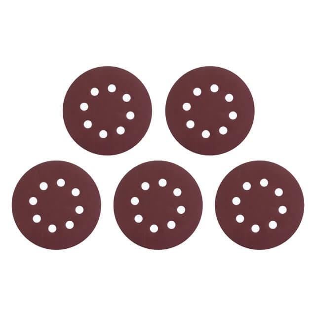 Круг наждаковий самоклеючий Intertool 125 мм з отворами папір клас С густина 140 г/м2 К400 5 од. (BT-0593)