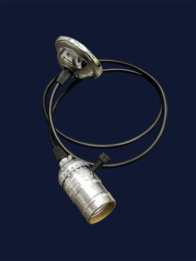 Підвісний світильник Levistella AMP34004-1 лофт з хромованою основою та патроном Чорний (1887928301) - фото 2