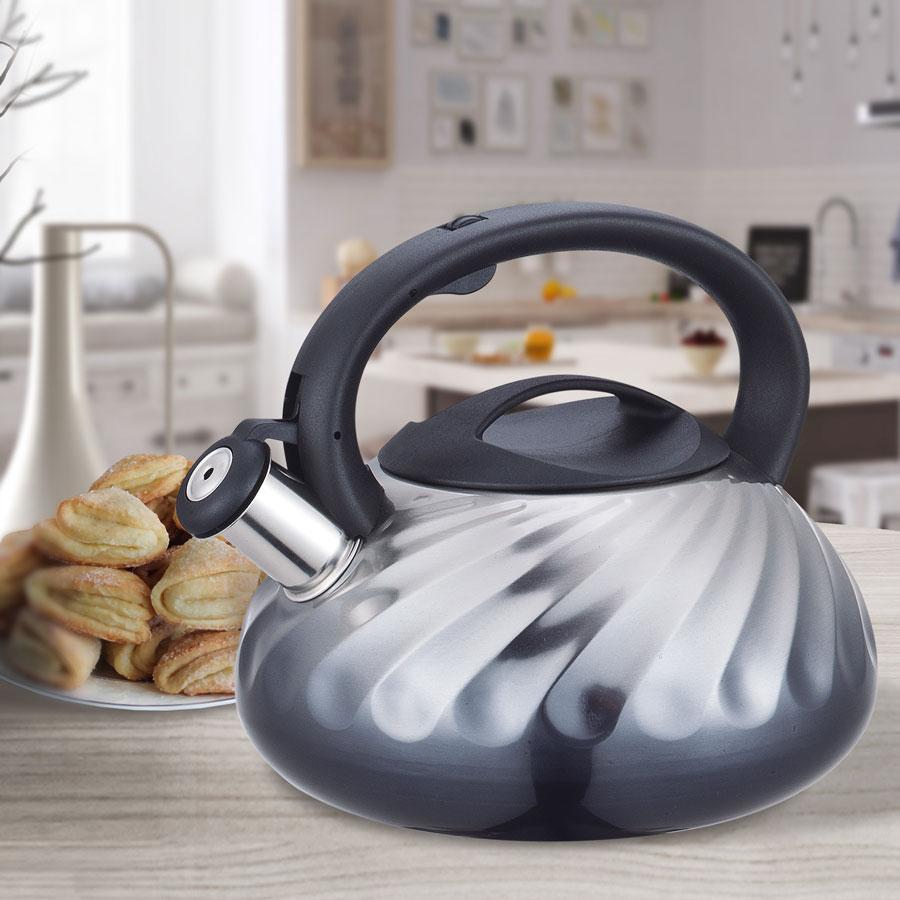 Чайник з декоративним рифленням 3 л Графітовий (MR-1321) - фото 2 Чайник з декоративним рифленням 3 л Графітовий (MR-1321) - фото 2