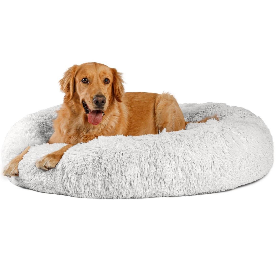 Лежак мягкий OUTWARD HOUND Best Friends by Sheri Donut Shag Taupe для собак 114х114 см Морозный иний (bf4596)