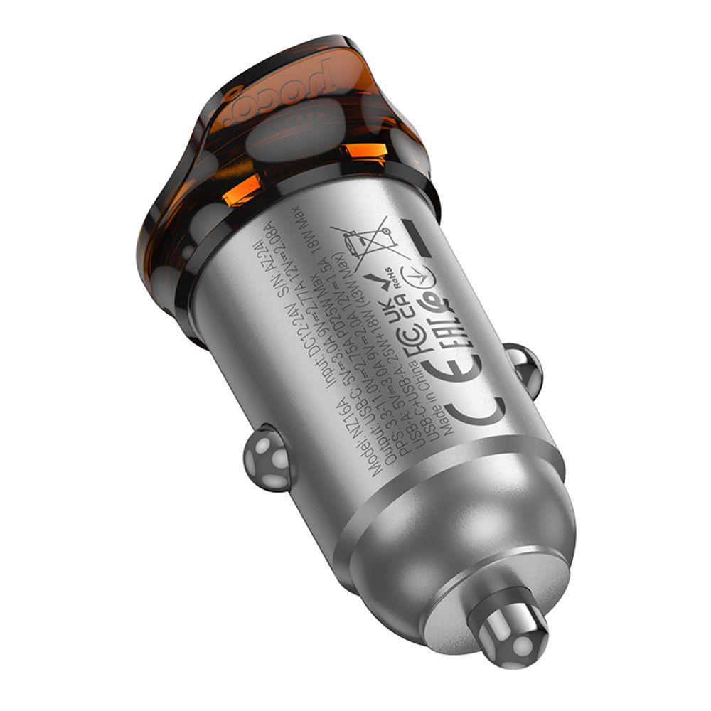 Зарядний пристрій автомобільний Hoco NZ16A 1USB-C/1USB QC/PD43W (28111672) - фото 6 Зарядний пристрій автомобільний Hoco NZ16A 1USB-C/1USB QC/PD43W (28111672) - фото 6