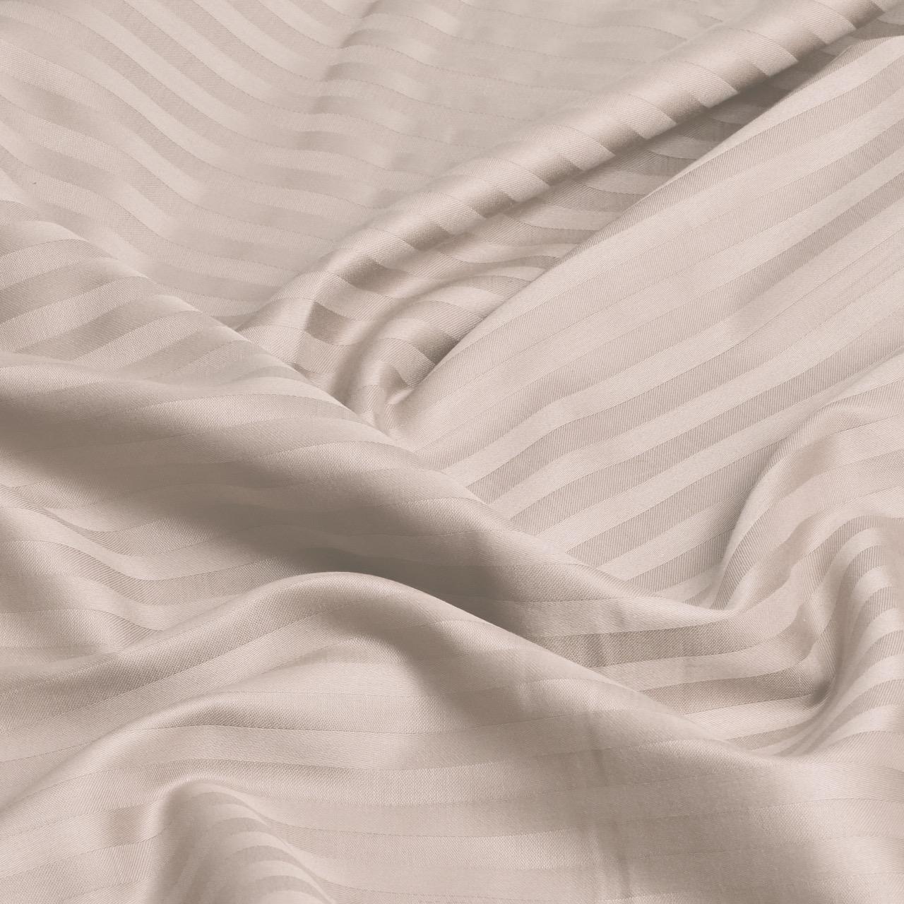 Комплект постельного белья евро сатин в полоску Светлый беж (26026) - фото 2 Комплект постельного белья евро сатин в полоску Светлый беж (26026) - фото 2