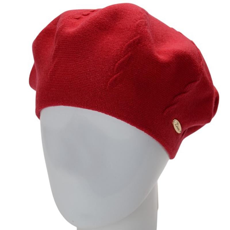 Берет женский Novita ВИКИ двойной с узором one size Красный (285939) - фото 1 Берет женский Novita ВИКИ двойной с узором one size Красный (285939) - фото 1