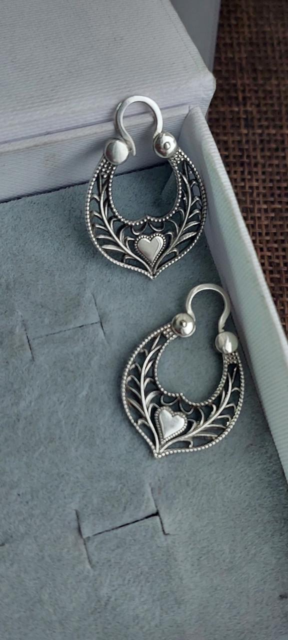 Срібні сережки калачі Серце 925 проби дукачі Чорнийння (2824260816) - фото 4