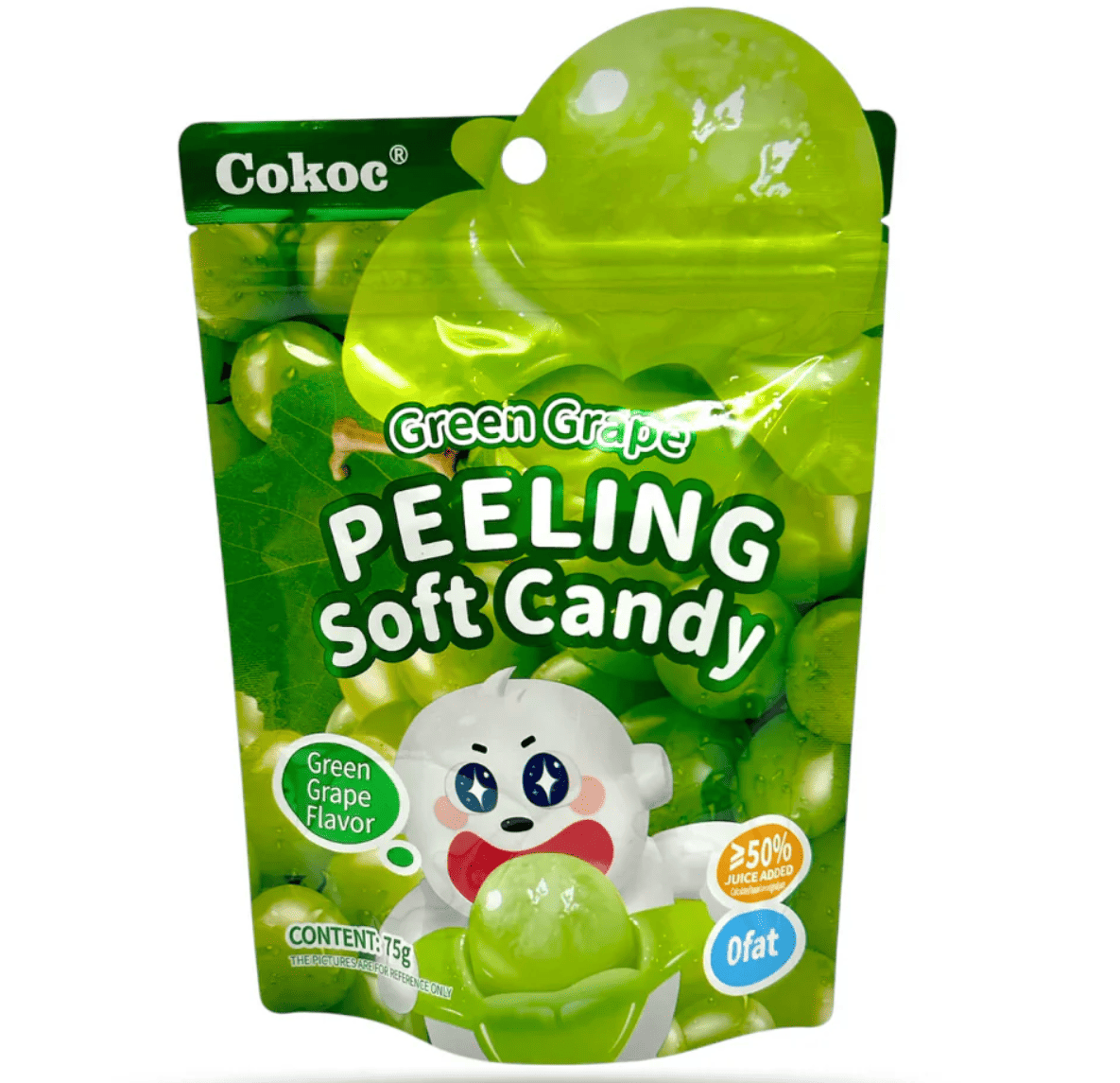 Конфеты желейные Cokoc Peeling Soft Candy Green Grape 75 г (2783733388)