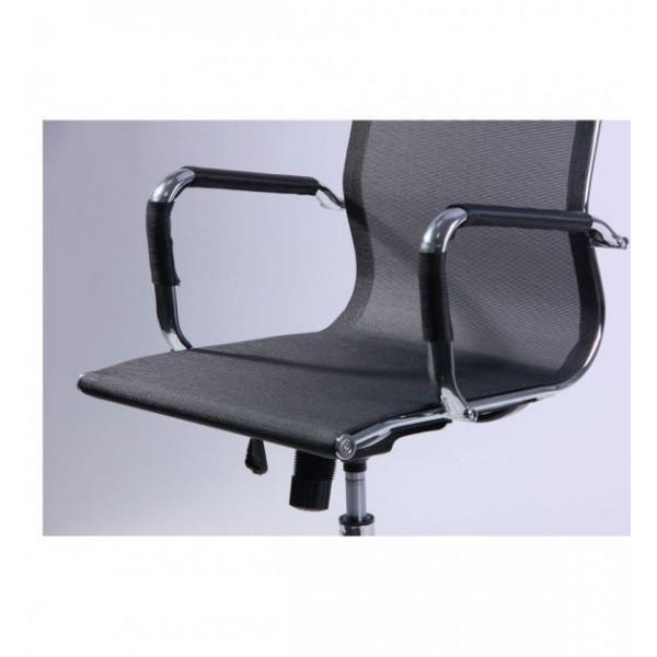 Крісло офісне AMF Holding Slim Net HB XH-633 1140+80х580х640 Хром/Чорний - фото 6
