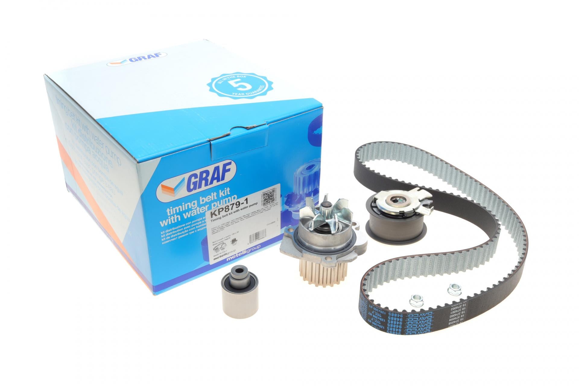 Комплект ГРМ с помпой VW Caddy/T5/Golf/Passat/Skoda/Seat/Audi 1.4TDI/1.9TDI/2.0SDI 03-120x30PA879 (KP879-1 GRAF)