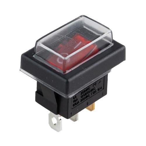 Переключатель on-off с подсветкой 12V квадратный Red 19х29х18мм 6A 250V 10A 125/250V 6A 250V (YJ-WH02)
