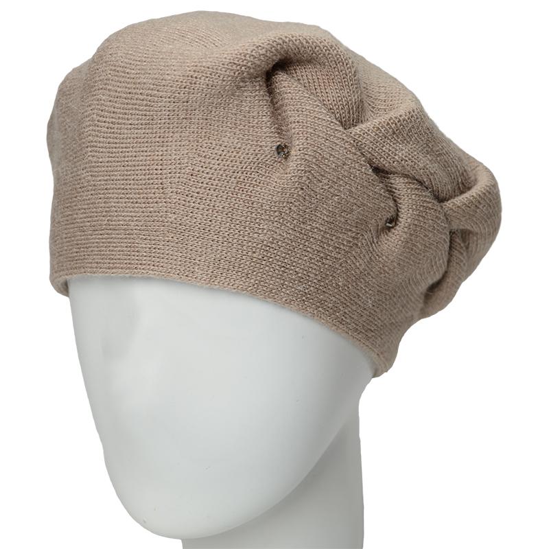 Берет женский Lirus Жаклин двойной на стойке Бежевый (159456)